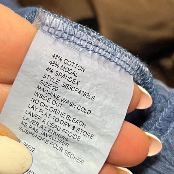 Women's Maxi Skirt Medium Ribbed Blue Long 5 Stars Pull On Elastic Waist Modest - Picture 6 of 6